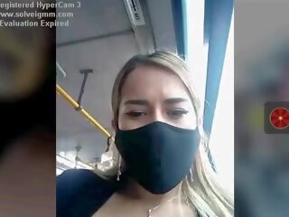 Adolescent päällä a bussi movs hänen tiainen risky, vapaa seksi video- 76