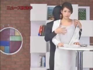 Japanese Newscaster gets Fucked on Air, sex video 73