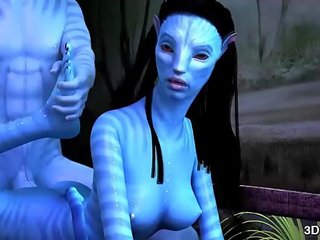 Avatar seduttrice anale scopata da enorme blu membro