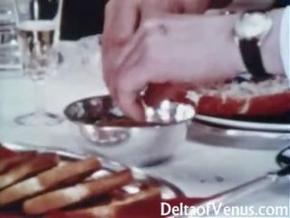 Vintage xxx clip 1960s - Hairy adult Brunette - Table For Three