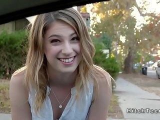 Thankful blonde teen hitchhiker fucks strangers johnson